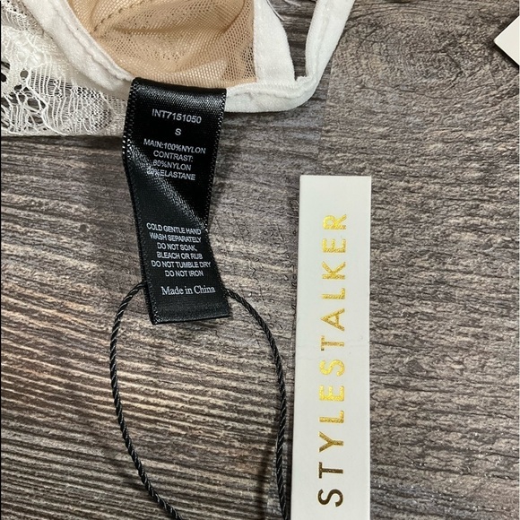 Stylestalker Mellina set  White sheer lace and scallop edges new size Small B39 - Picture 8 of 10